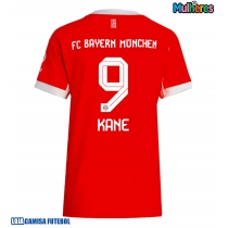 Camisa de Futebol Bayern Munich Harry Kane #9 Equipamento Principal Mulheres 2025-26 Manga Curta